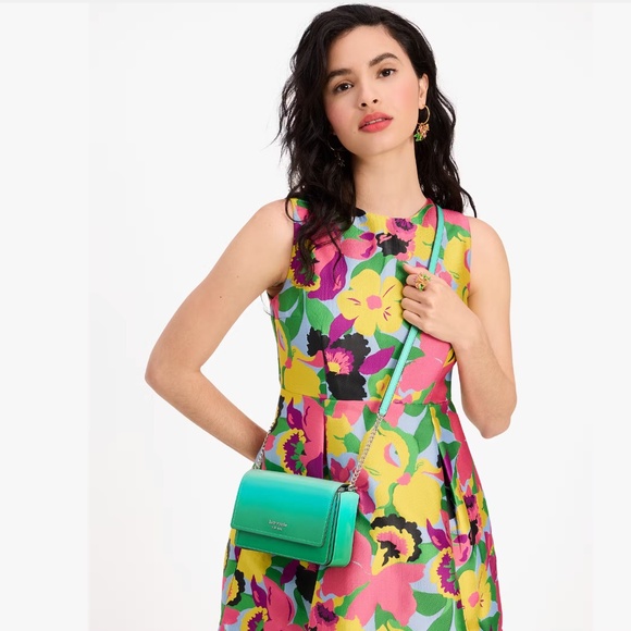NWT Kate Spade Morgan Green Ombre Flap Chain Wallet Crossbody Handbag - Picture 12 of 12